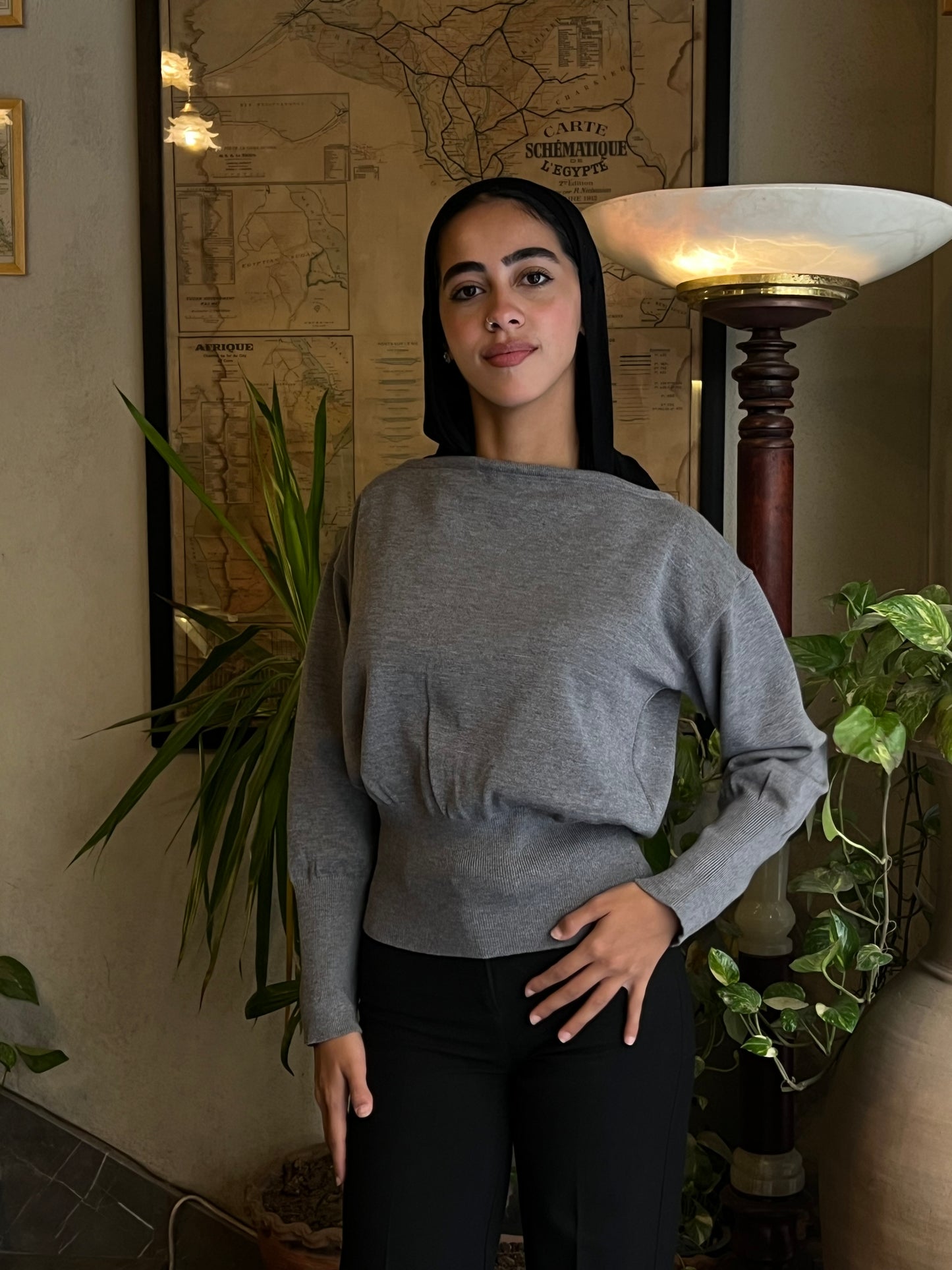Grey Knitted Top