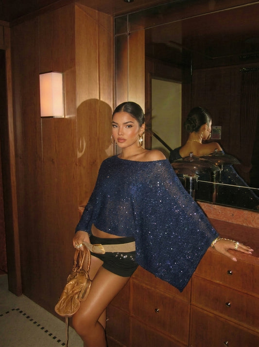 The Starlit Navy Poncho